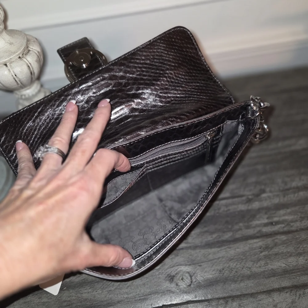 Michael Kors Gunmetal Metallic Designer Shoulder Bag. NWOT.